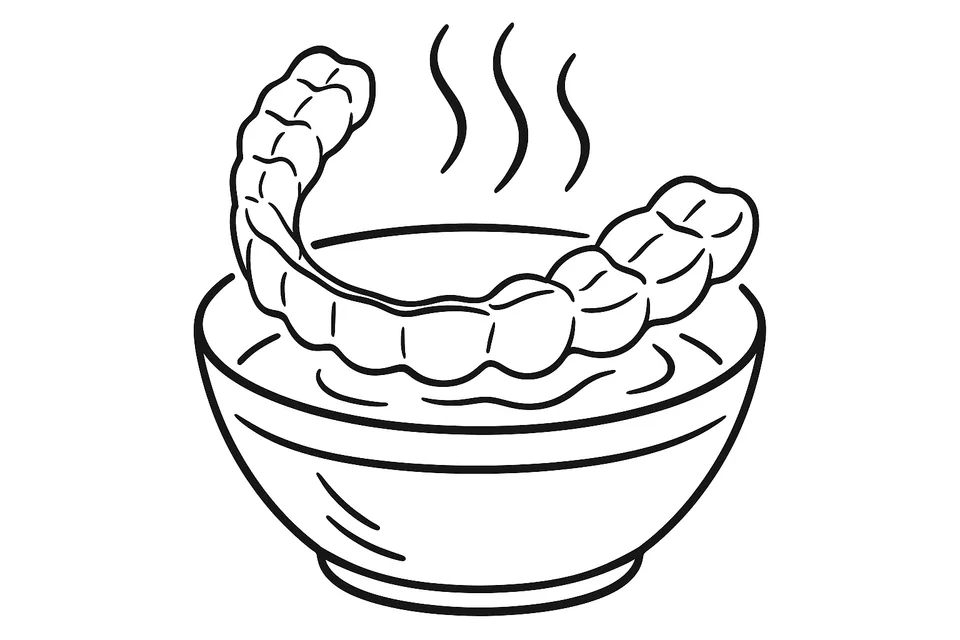 Aligner soaking in warm water for hygienic disinfection